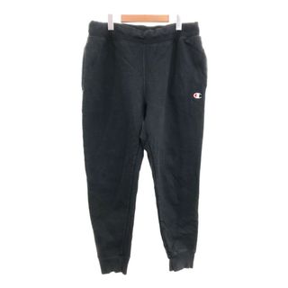 チャンピオン(Champion)のChampion チャンピオン リバースウィーブ ワンポイントロゴ スウェットパンツ ブラック (メンズ L) 中古 古着 Q0101(その他)