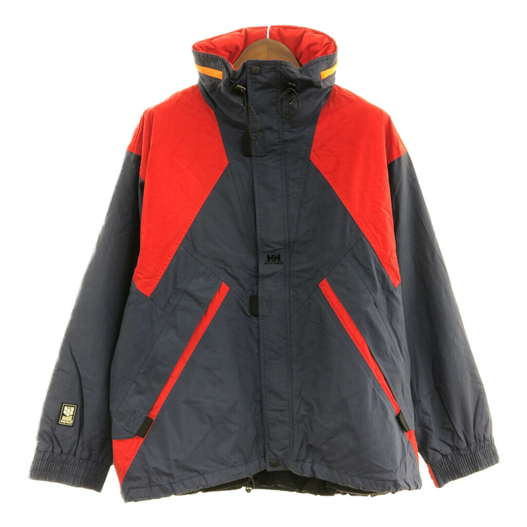 HELLY HANSEN(ヘリーハンセン)の90年代 HELLY HANSEN ヘリーハンセン Helly-Tech ナイロン ジャケット アウター アウトドア 防水 ネイビー (メンズ XL) 中古 古着 Q0104 メンズのジャケット/アウター(その他)の商品写真