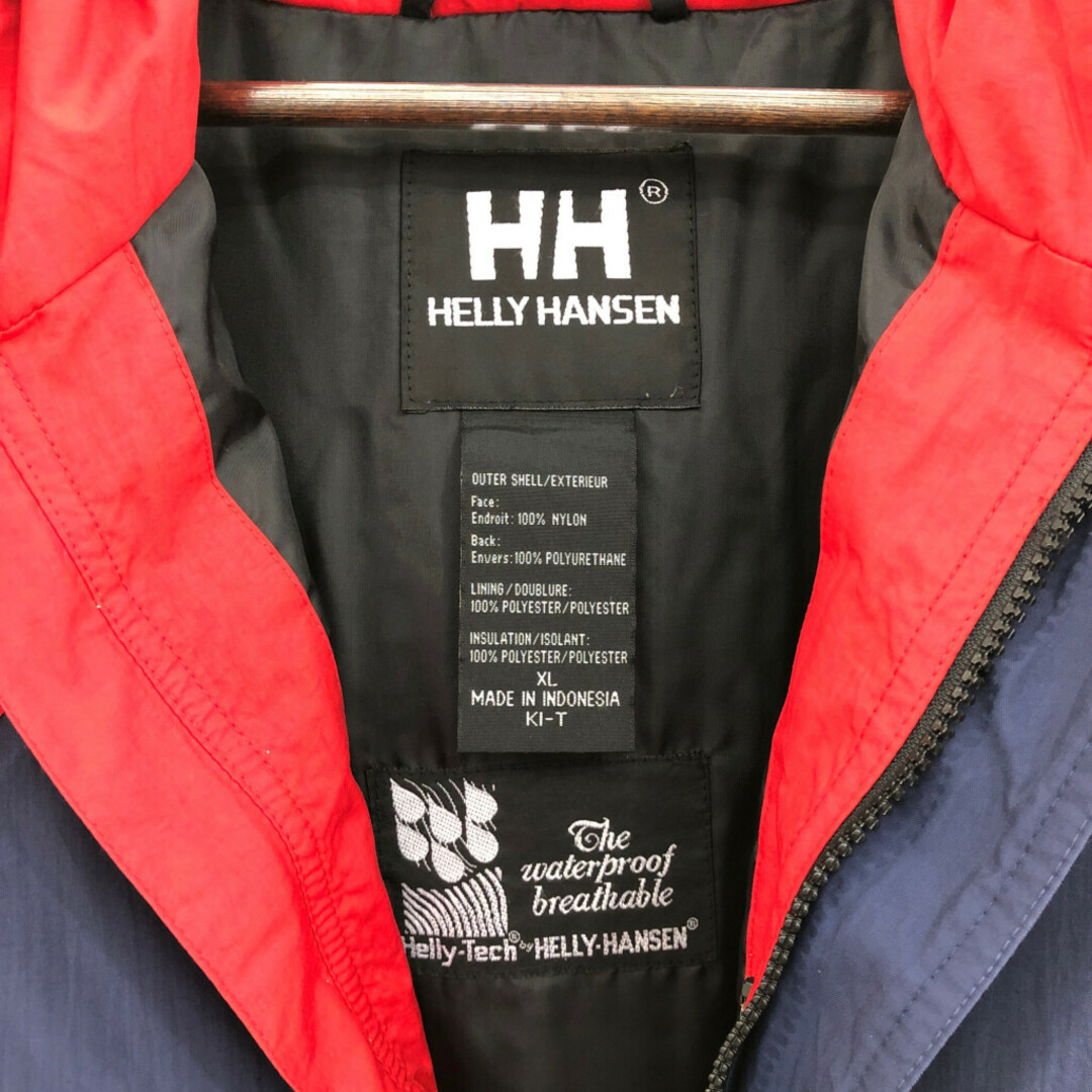 HELLY HANSEN(ヘリーハンセン)の90年代 HELLY HANSEN ヘリーハンセン Helly-Tech ナイロン ジャケット アウター アウトドア 防水 ネイビー (メンズ XL) 中古 古着 Q0104 メンズのジャケット/アウター(その他)の商品写真