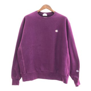 チャンピオン(Champion)のChampion チャンピオン リバースウィーブ ワンポイント スウェット ワンポイントロゴ パープル (メンズ X-LARGE) 中古 古着 Q0106(スウェット)