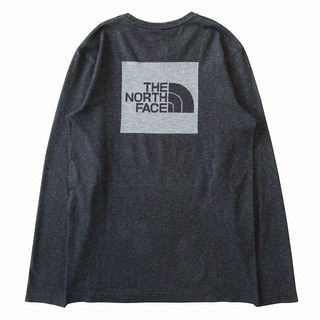 ザノースフェイス(THE NORTH FACE)の美品 ザノースフェイス Tロングスリーブ スクエアロゴ ジャカード Tシャツ M(Tシャツ/カットソー(七分/長袖))