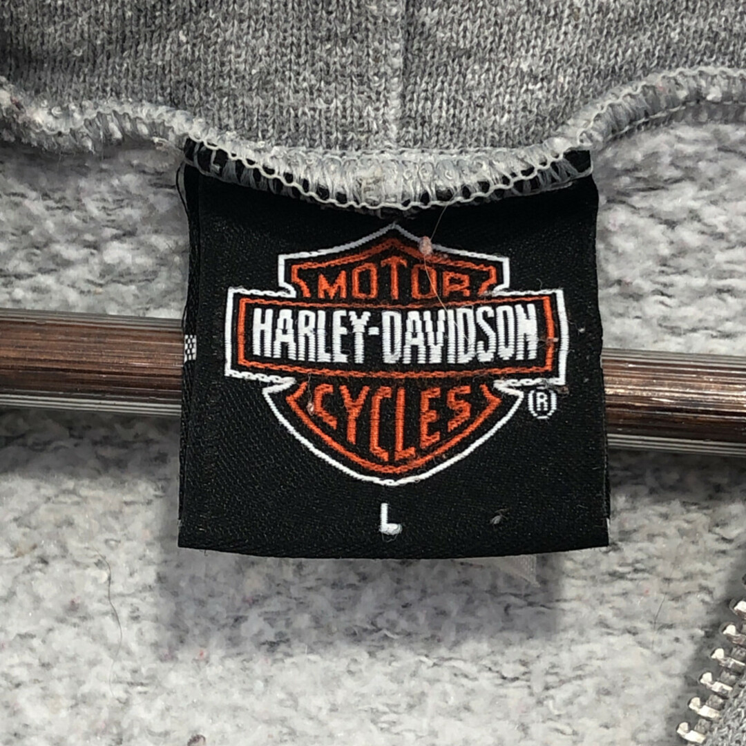 Harley Davidson(ハーレーダビッドソン)のHARLEY DAVIDSON ハーレーダビッドソン ケンタッキー フルジップ パーカー トップス バイク グレー (メンズ L) 中古 古着 Q0146 メンズのトップス(パーカー)の商品写真