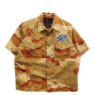 クロムハーツ(Chrome Hearts)のCHROME HEARTS クロムハーツ ×Matty Boy Sex Records Short sleeve shirt Camo マッティボーイ クロスボールボタン迷彩カモ半袖シャツ ブラウン(シャツ)