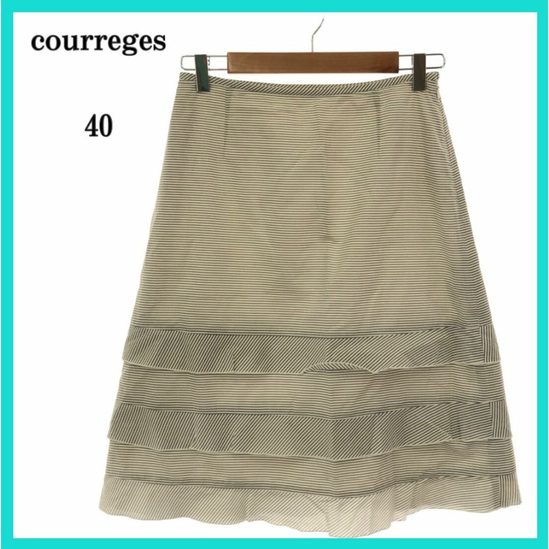 Courreges(クレージュ)の美品 courreges クレージュ スカート レース 40 シルク  日本製 レディースのスカート(ひざ丈スカート)の商品写真