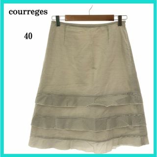 クレージュ(Courreges)の美品 courreges クレージュ スカート レース 40 シルク  日本製(ひざ丈スカート)