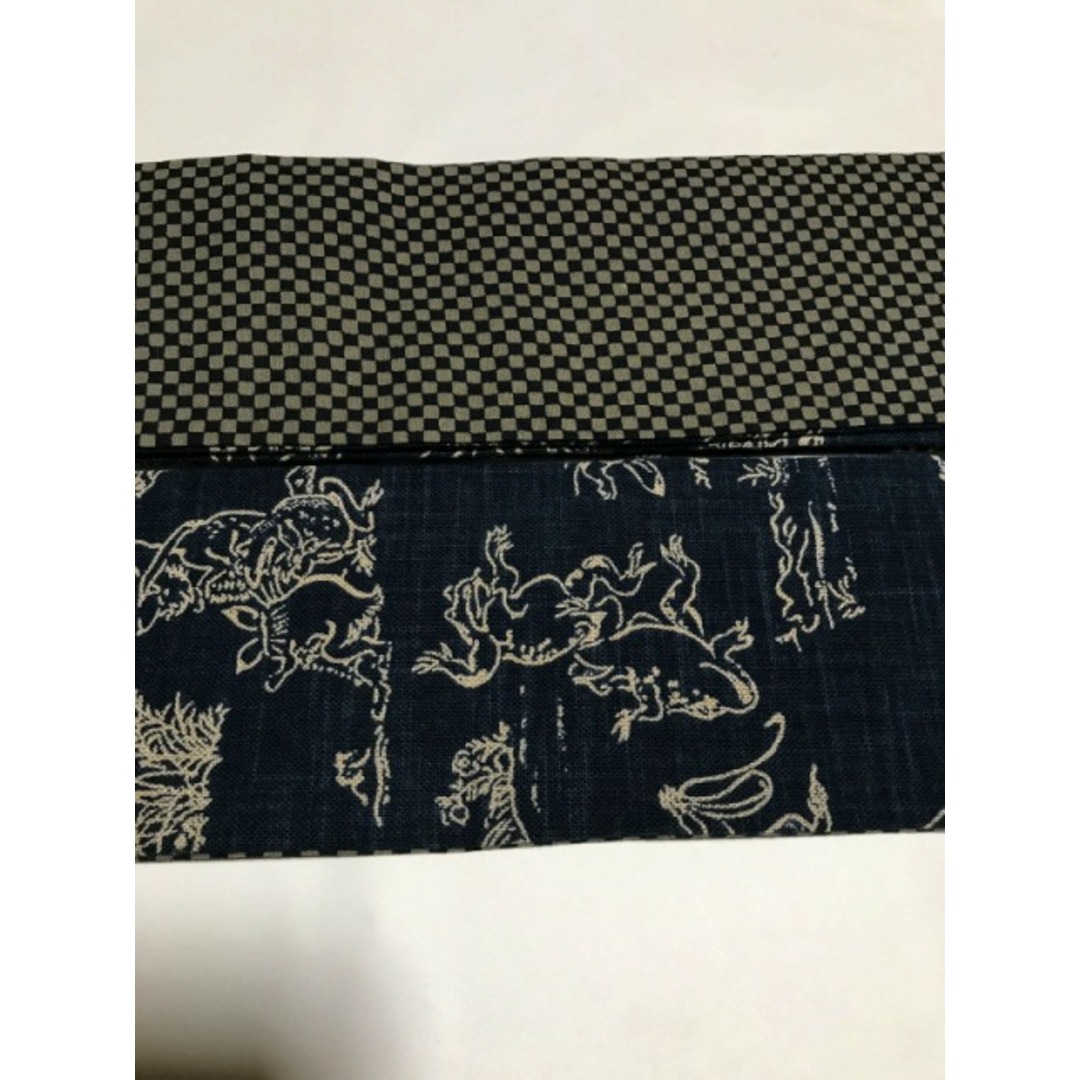 新品 角帯 男物 綿 濃紺地に鳥獣戯画模様 【福服特製】 メンズの水着/浴衣(浴衣帯)の商品写真