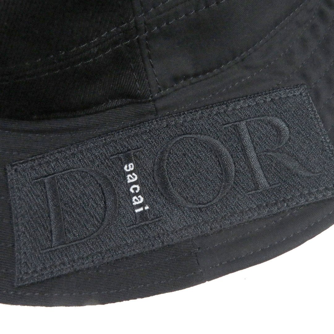 DIOR HOMME(ディオールオム)の極美品 DIOR ディオール オム sacai 21AW 213C902A4451 Outdoor Hat Cotton Faille コットン サファリハット 帽子 ブラック M イタリア製 正規品 メンズ メンズの帽子(その他)の商品写真