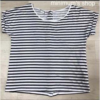 エイチアンドエム(H&M)のH＆M ボーダー カットソー 背中ボタン XXS 白黒 2way コットン(Tシャツ(半袖/袖なし))