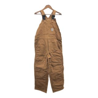 カーハート(carhartt)のCarhartt カーハート ダック ダブルニー オーバーオール ワーク ブラウン (メンズ 32×30) 中古 古着 Q0243(サロペット/オーバーオール)