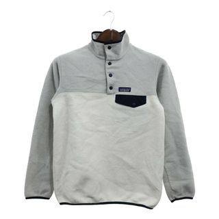 パタゴニア(patagonia)のpatagonia パタゴニア シンチラ スナップT フリース プルオーバー アウトドア カジュアル ホワイト (メンズ XS) 中古 古着 Q0266(その他)