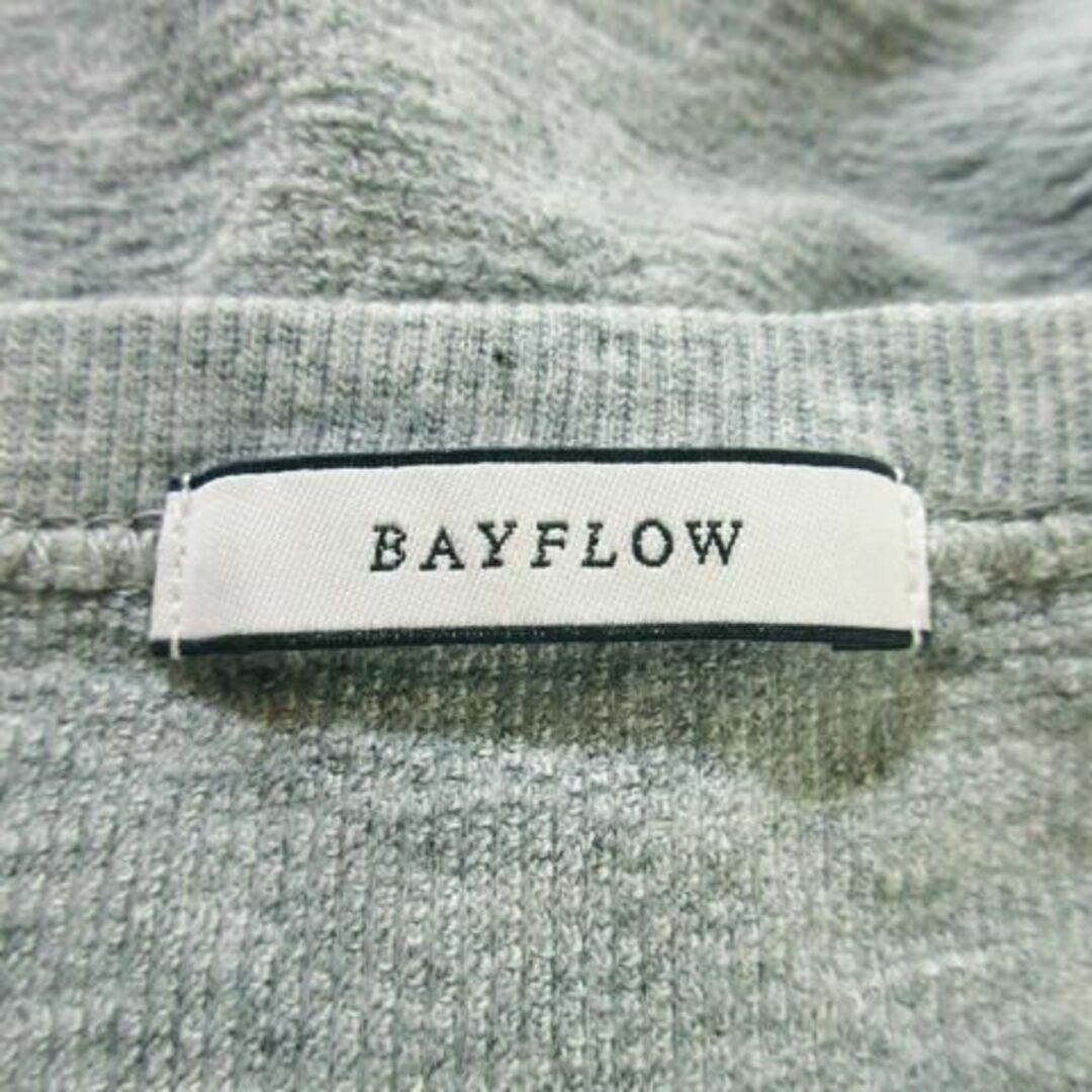 BAYFLOW(ベイフロー)のベイフロー カットソー 半袖 コットン 3 グレー 220728AH8A レディースのトップス(カットソー(半袖/袖なし))の商品写真