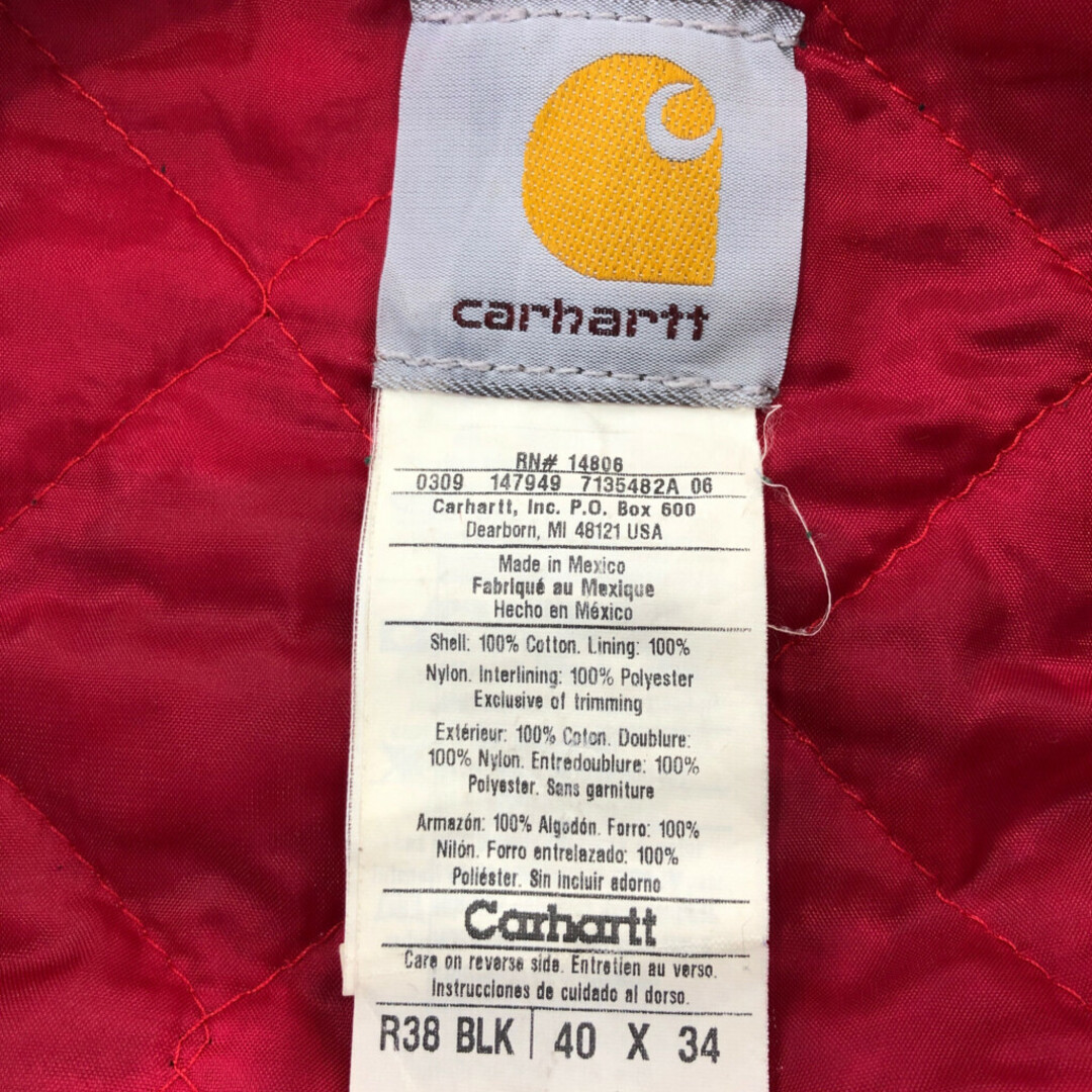 carhartt(カーハート)のCarhartt カーハート ダック ダブルニー オーバーオール 大きいサイズ ワーク ブラック (メンズ 40×34) 中古 古着 Q0274 メンズのパンツ(サロペット/オーバーオール)の商品写真