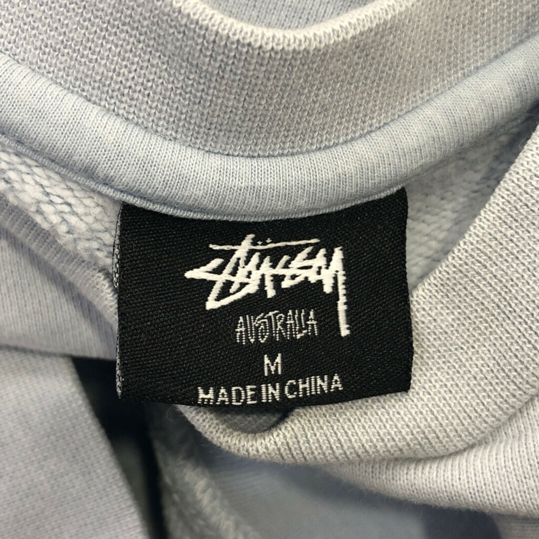 STUSSY(ステューシー)のSTUSSY ステューシー ワンポイントロゴ スウェット トレーナー トップス ストリート ライトブルー (メンズ M) 中古 古着 Q0294 メンズのトップス(スウェット)の商品写真