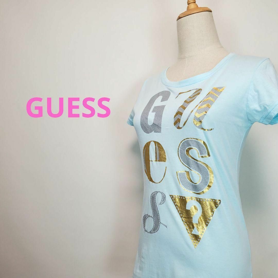 GUESS(ゲス)のゲスGUESS(M)半袖ロゴプリントTシャツ レディースのトップス(Tシャツ(半袖/袖なし))の商品写真