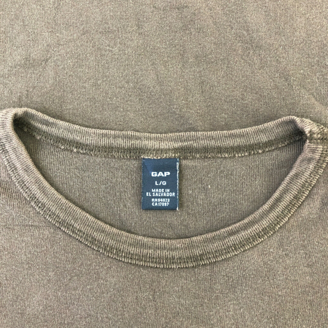 GAP(ギャップ)のGAP ギャップ 無地 長袖Ｔシャツ トップス カジュアル シンプル ブラウン (メンズ L) 中古 古着 Q0301 メンズのトップス(Tシャツ/カットソー(七分/長袖))の商品写真