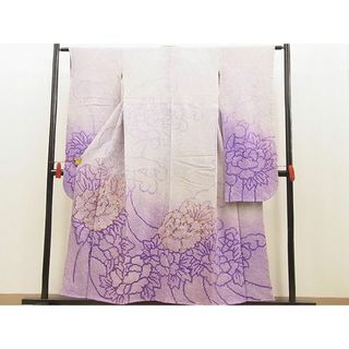 平和屋野田店■豪華振袖　総絞り　駒刺繍　牡丹立波文　やまと誂製扱い　逸品　n-ne3321(振袖)