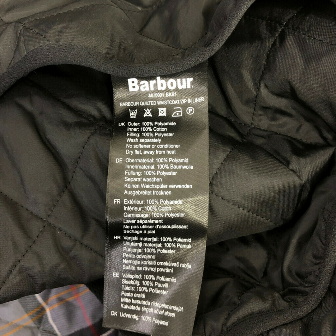 Barbour(バーブァー)のBarbour バブアー QUILTED WAISTCOAT キルティングベスト アウター カジュアル ブラック (メンズ 44) 中古 古着 Q0326 メンズのトップス(ベスト)の商品写真