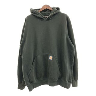 カーハート(carhartt)のCarhartt カーハート ワンポイントロゴ パーカー 大きいサイズ ワーク グリーン (メンズ 2XL TALL) 中古 古着 Q0352(パーカー)