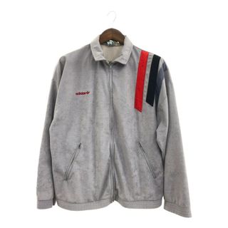 アディダス(adidas)の70年代 フランス製 adidas アディダス ベロア トラックジャケット スポーツ グレー (メンズ L) 中古 古着 Q0361(その他)