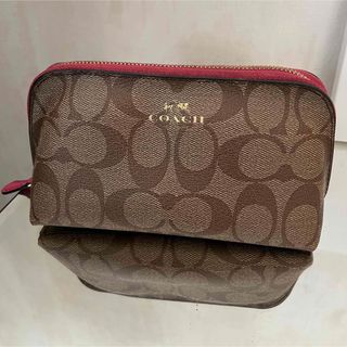 コーチ(COACH)のCOACH レザー ポーチ 大人気定番 高級ブランド小物入れ シグネチャー柄(ポーチ)