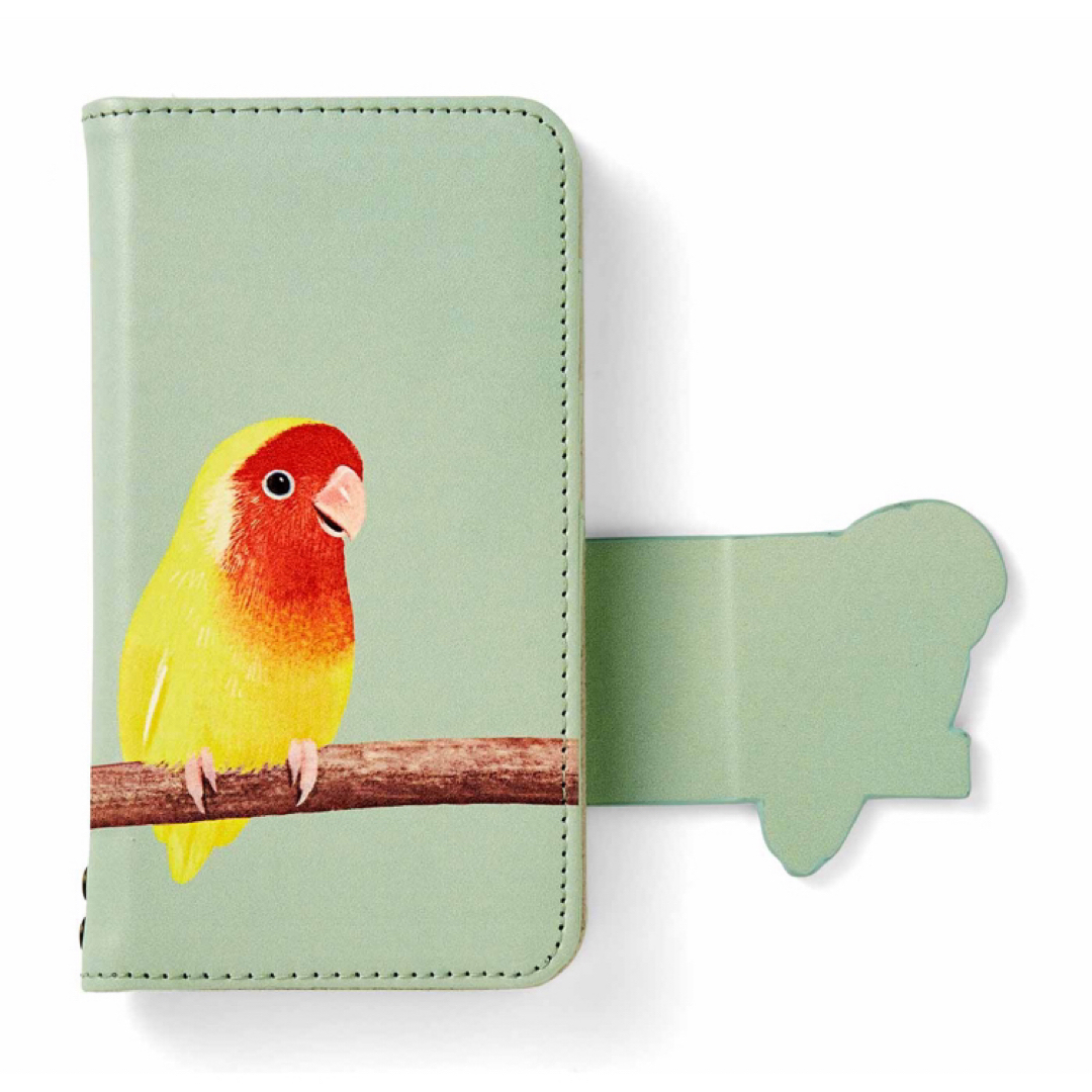 FELISSIMO(フェリシモ)の寄り添うコザクラインコのマルチスマホカバー　サイズ1 新品　フェリシモ スマホ/家電/カメラのスマホアクセサリー(iPhoneケース)の商品写真