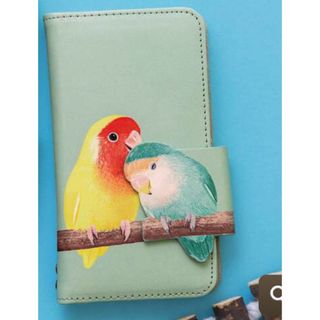 フェリシモ(FELISSIMO)の寄り添うコザクラインコのマルチスマホカバー　サイズ1 新品　フェリシモ(iPhoneケース)