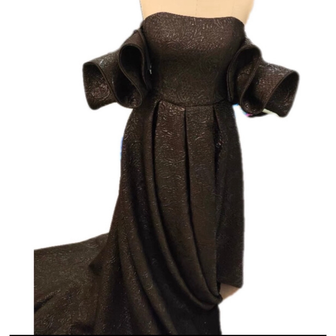ブラックドレス　カラードレス　オーダー　前撮り　後撮り　二次会　パーティドレス レディースのフォーマル/ドレス(ウェディングドレス)の商品写真