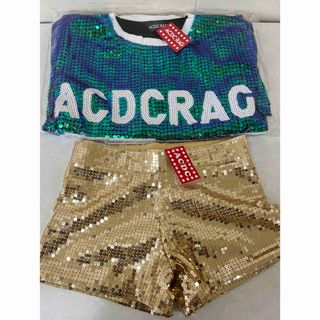 ACDC RAG - ACDC RAG スパンコールＴシャツとショートパンツ