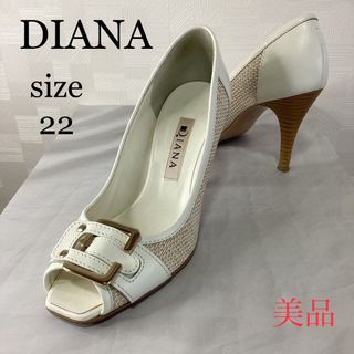 ダイアナ(DIANA)の★美品★　DIANA   ダイアナ　ホワイトオープントゥ　パンプス(ハイヒール/パンプス)