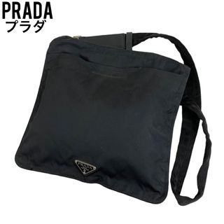 プラダ(PRADA)の✨良品　PRADA プラダ　ショルダーバッグ　サコッシュ　ブラック　黒　斜め掛け(ショルダーバッグ)