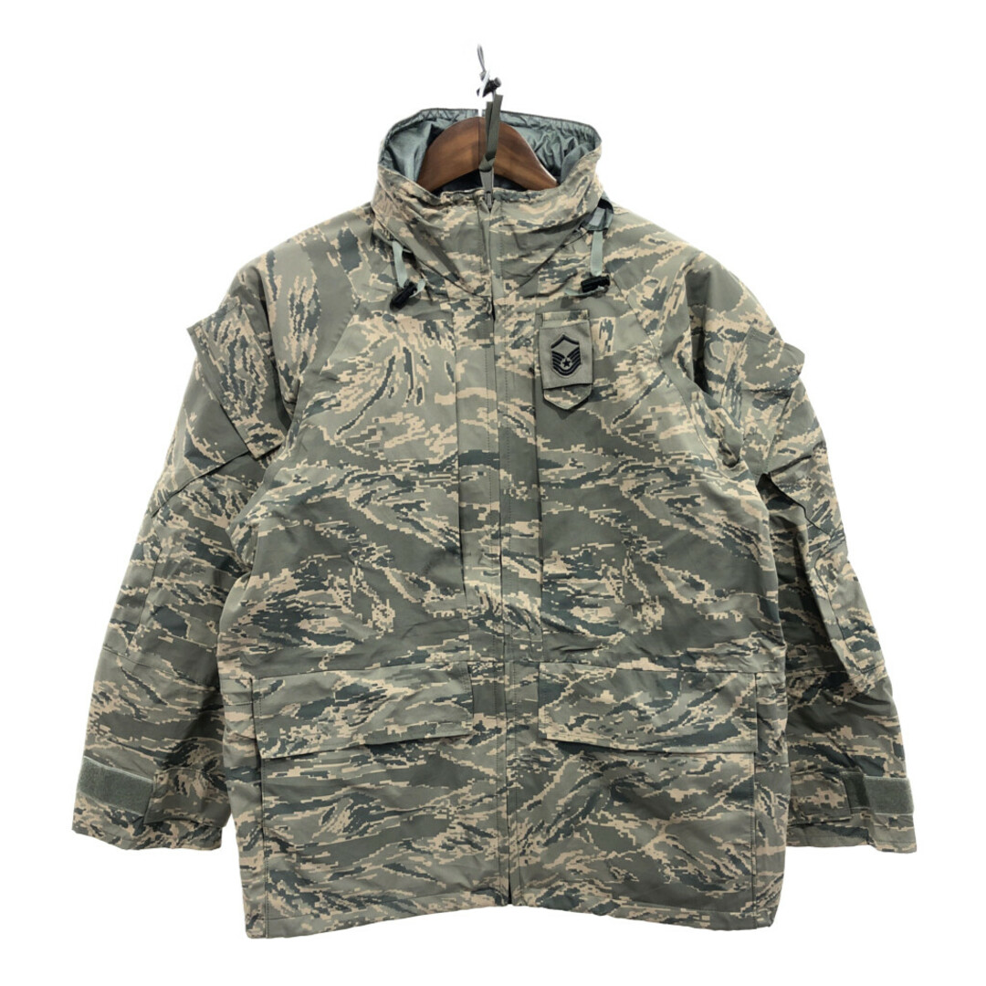 米軍実物 U.S.AIRFORCE GORE-TEX ゴアテックスパーカー ジャケット 防水 ミリタリー ABUカモ (メンズ SMALL-SHORT) 中古 古着 Q0508 メンズのジャケット/アウター(ミリタリージャケット)の商品写真