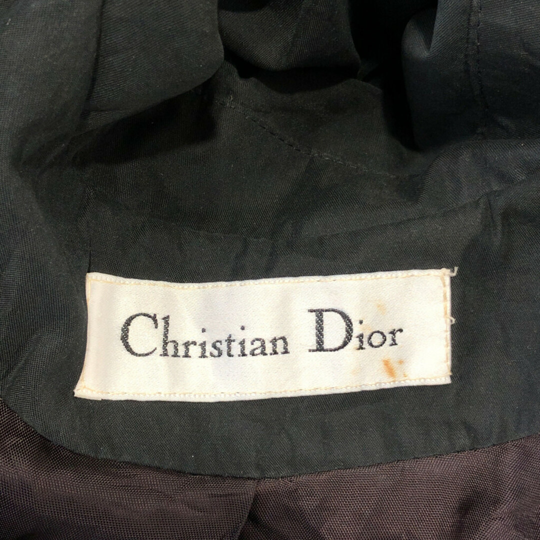 Christian Dior(クリスチャンディオール)の90年代 USA製 Christian Dior クリスチャン ディオール トレンチコート ブラック (レディース 10) 中古 古着 Q0517 レディースのジャケット/アウター(トレンチコート)の商品写真