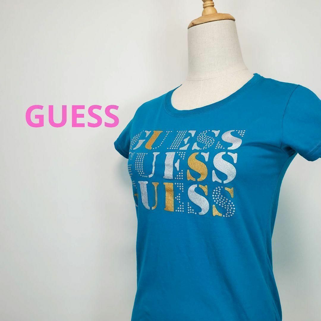 GUESS(ゲス)のゲスGUESS(M)半袖ロゴプリントTシャツ レディースのトップス(Tシャツ(半袖/袖なし))の商品写真