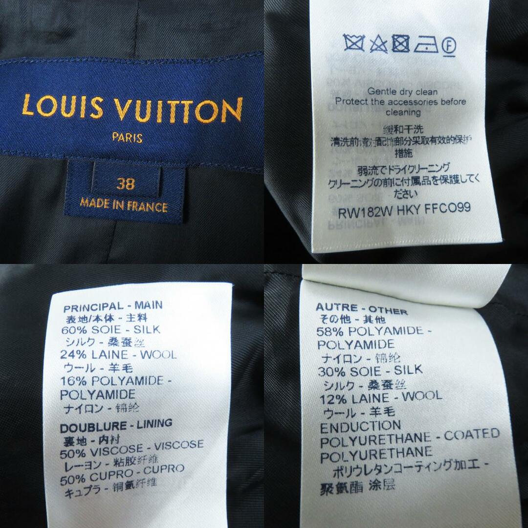 LOUIS VUITTON(ルイヴィトン)の美品 LOUIS VUITTON ルイヴィトン 18AW シルク混 美シルエット ベルト付き コート パープル 38 ハンガー・ガーメント付き フランス製 正規品 レディース レディースのジャケット/アウター(その他)の商品写真