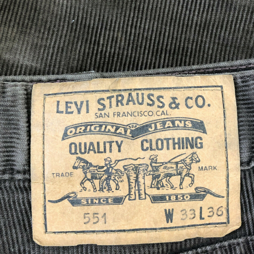 Levi's(リーバイス)の90年代 Levi's リーバイス 551 コーデュロイパンツ ボタンフライ ブラウン (メンズ W33 L36) 中古 古着 Q0523 メンズのパンツ(その他)の商品写真