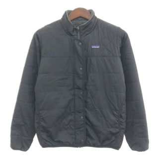 パタゴニア(patagonia)のpatagonia パタゴニア リバーシブル 中綿 フリースジャケット アウトドア ブラック (ガールズ L相当) 中古 古着 Q0532(ジャケット/上着)