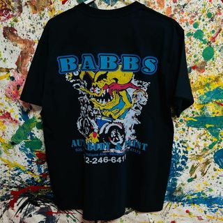 BABBS リプリント Tシャツ 半袖 メンズ 新品 個性的 黒(Tシャツ/カットソー(半袖/袖なし))