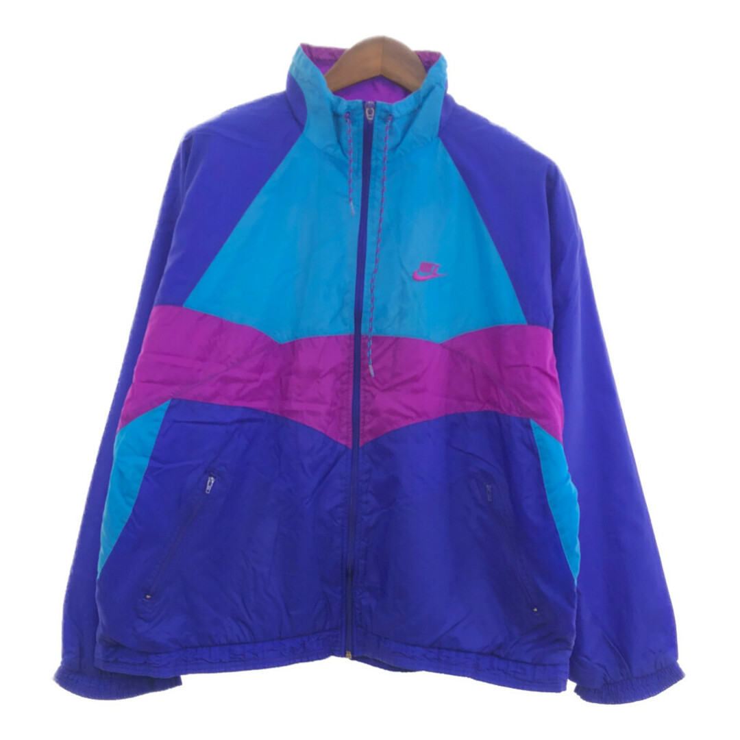 NIKE(ナイキ)の【B品】 90年代 NIKE ナイキ トラックジャケット スポーツ パープル (メンズ XL) 中古 古着 Q0526 メンズのジャケット/アウター(その他)の商品写真