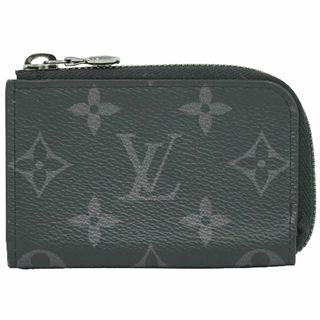 ルイヴィトン(LOUIS VUITTON)の本物 ルイヴィトン LOUIS VUITTON LV ポルトモネ ジュール モノグラム エクリプス コインケース 小銭入れ ブラック グレー M63536 ビトン 財布 ウォレット 中古(コインケース/小銭入れ)