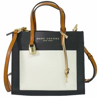 マークジェイコブス(MARC JACOBS)の本物 マークジェイコブス MARC JACOBS 2WAY ショルダーバッグ ハンドバッグ ポシェット レザー ブラック ベージュ ホワイト バッグ 中古(ショルダーバッグ)