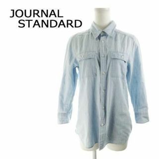 ジャーナルスタンダード(JOURNAL STANDARD)のジャーナルスタンダード シャツ 七分袖 ドット 青 210804YH2A(シャツ/ブラウス(長袖/七分))