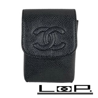 シャネル(CHANEL)の■美品■　シャネル シガレット ケース 煙草 タバコ キャビア スキン ブラック 【112041】(その他)