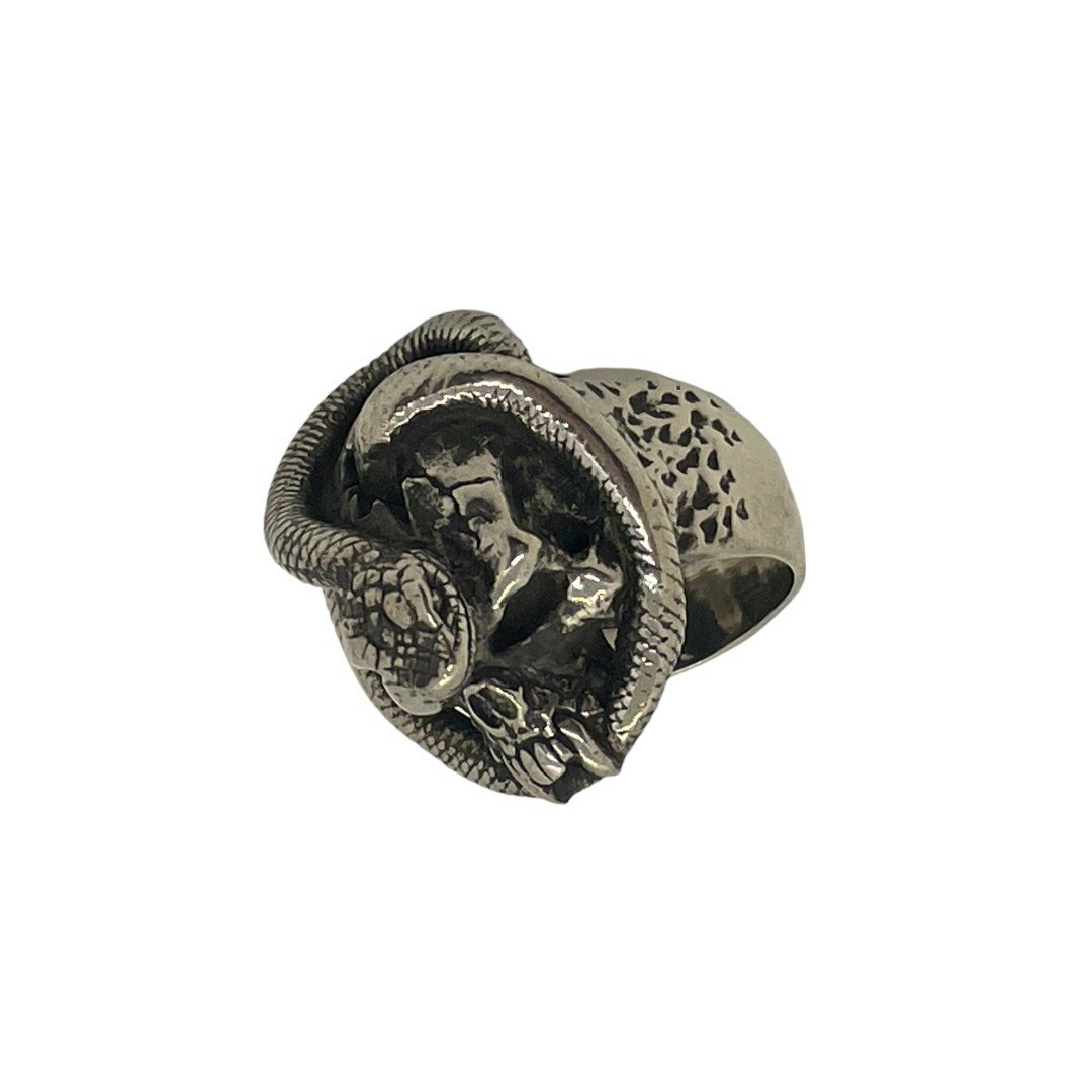 CRAZY PIG(クレイジーピッグ)のCRAZY PIG クレイジーピッグ SKULL&SNAKE RING メンズ 22号 送料無料 中古 IT1 メンズのアクセサリー(リング(指輪))の商品写真