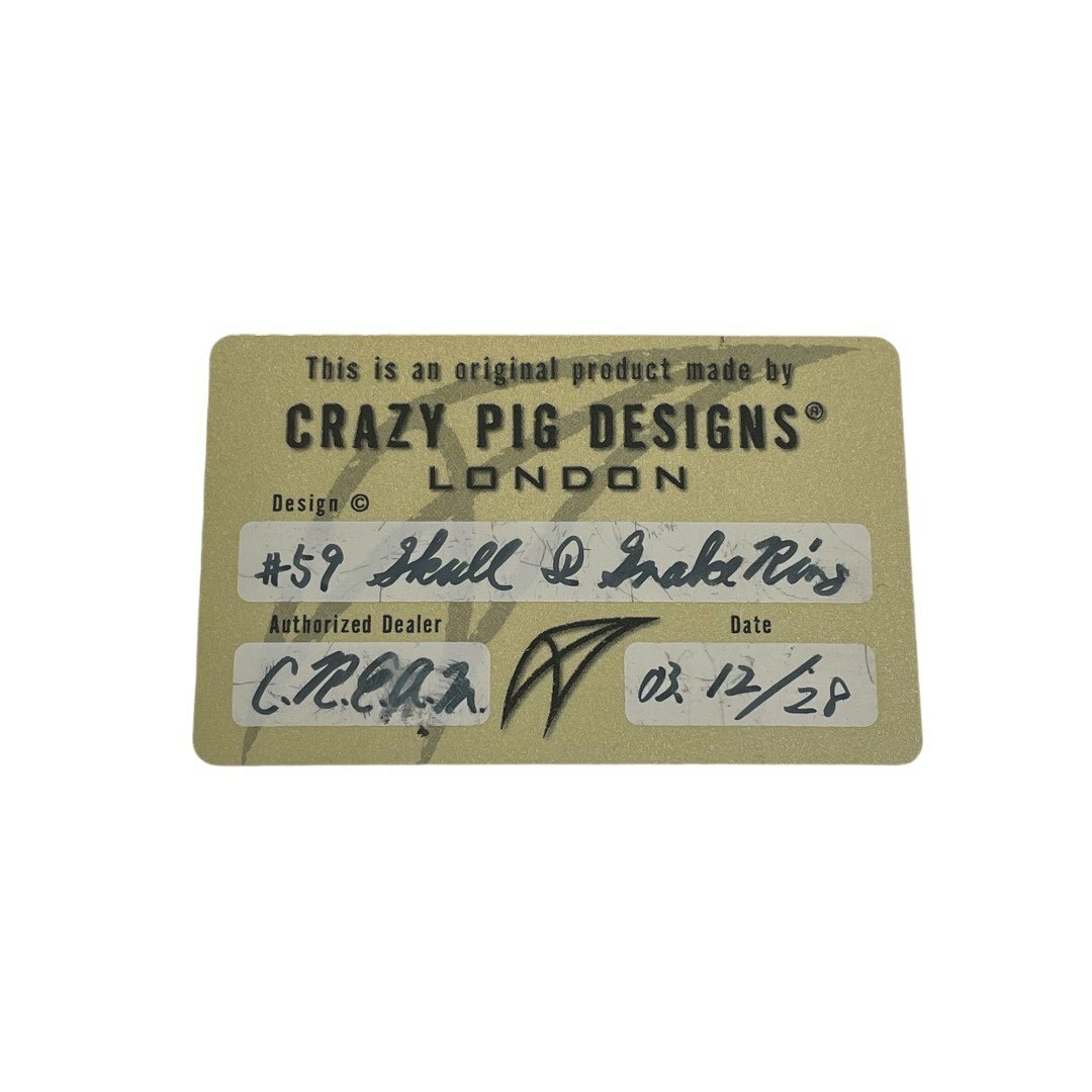 CRAZY PIG(クレイジーピッグ)のCRAZY PIG クレイジーピッグ SKULL&SNAKE RING メンズ 22号 送料無料 中古 IT1 メンズのアクセサリー(リング(指輪))の商品写真