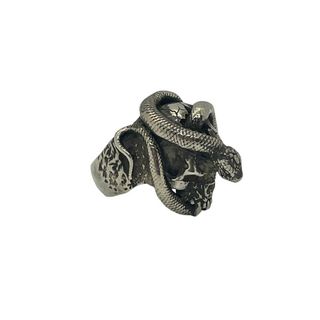 クレイジーピッグ(CRAZY PIG)のCRAZY PIG クレイジーピッグ SKULL&SNAKE RING メンズ 22号 送料無料 中古 IT1(リング(指輪))