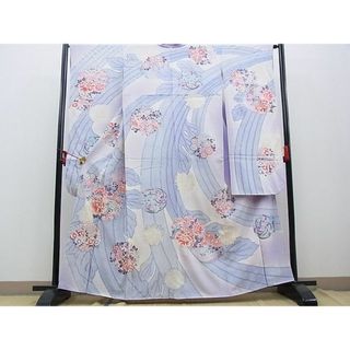 平和屋野田店■豪華振袖　銀駒刺繍　花丸文　暈し染め　銀彩　逸品　n-kg5793(振袖)