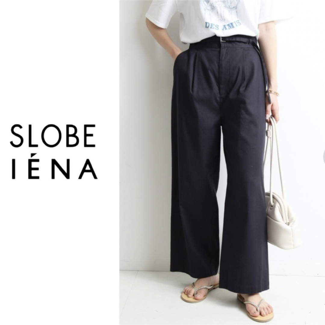 SLOBE IENA(スローブイエナ)のSLOBE IENA ベルテッドタックパンツ レディースのパンツ(カジュアルパンツ)の商品写真