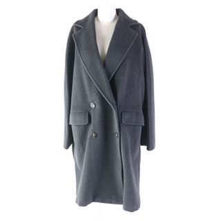 マックスマーラ(Max Mara)の極美品 Max Mara マックスマーラ 白タグ カシミヤ混 ロングコート/ダブルチェスターコート グレー 40 イタリア製 レディース(チェスターコート)