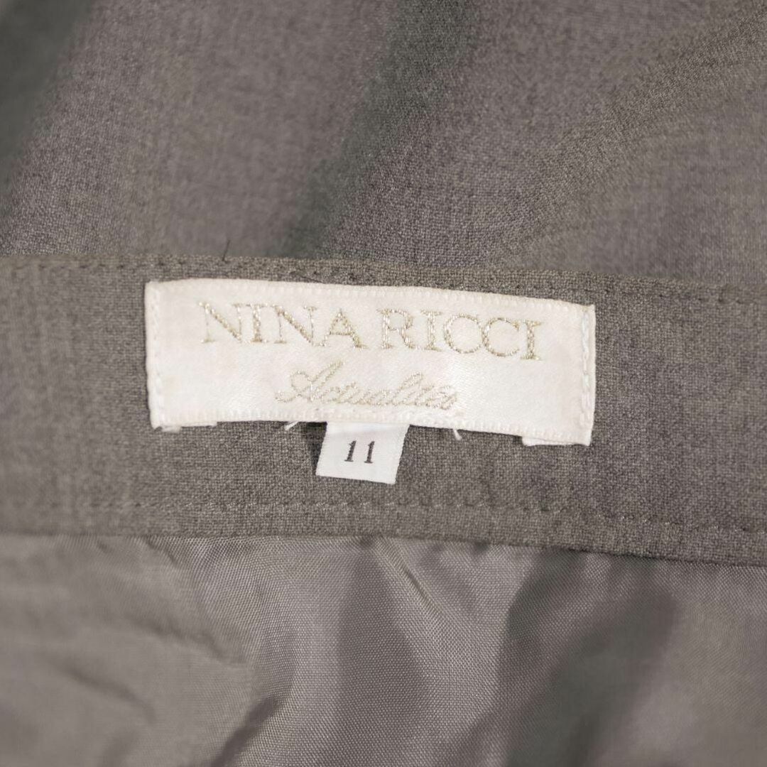 NINA RICCI(ニナリッチ)の美品 ニナリッチ タイト スカート ウール ロング 11 L グレー ストレッチ レディースのスカート(ロングスカート)の商品写真