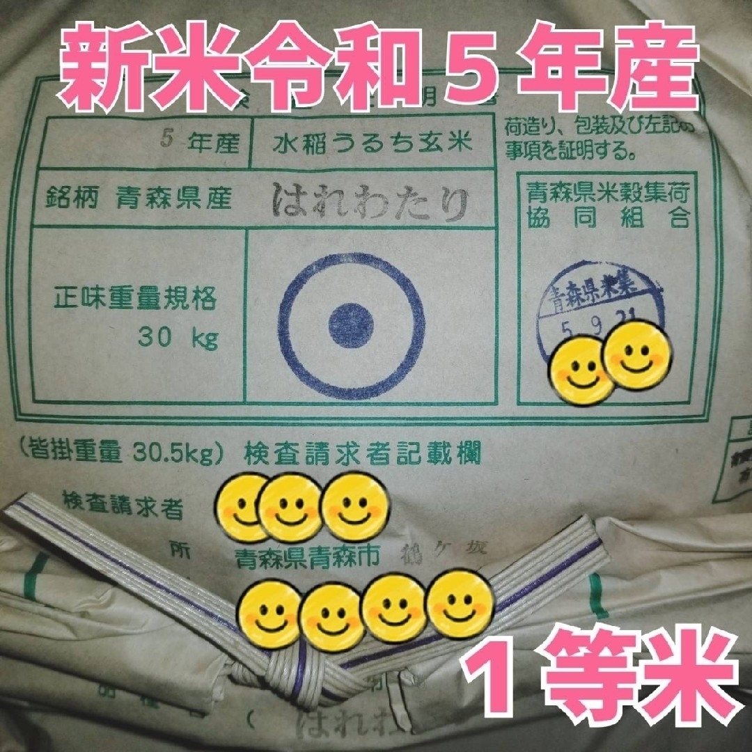 ☆新米☆令和５年産★青森県産はれわたり精白米★５kg×２袋★合計１０kg★送料込 食品/飲料/酒の食品(米/穀物)の商品写真